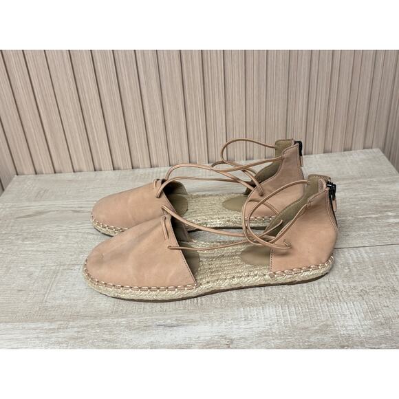 Eileen Fisher Lee Ballet Espadrille Suede Flat Sandals Sz 8 Womens Shoes - Picture 3 of 13
